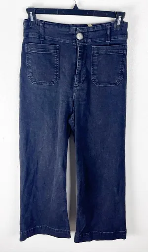 ANTHROPOLOGIE MAEVE The Colette Black Cropped High. rise Wide Leg Jeans 28 Boho thumbnail 1