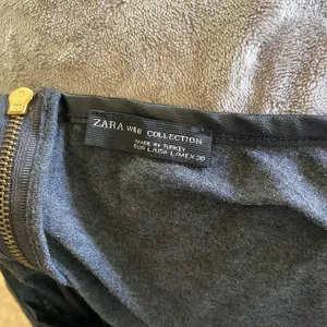 Zara W&B Collection Long Sleeve Dolman Top Faux Leather Trim Size L Gray thumbnail 5