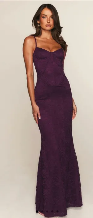 White Fox Boutique Dress Maxi Plum thumbnail 1