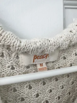 Peach Love California Crochet Button Front Top thumbnail 2