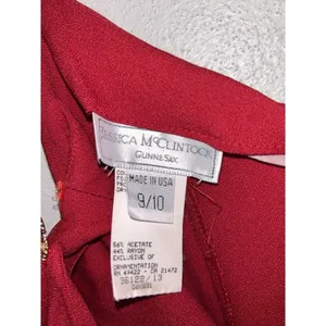 VTG Jessica McClintock Gunne Sax Maxi Dress 9/10 Red Rhinestone hoco no 90s Y2K thumbnail 6
