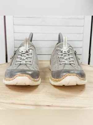 Rieker N42K6 Nikita Slip-On Sneakers Metallic Silver 41 US 9.5 Athleisure thumbnail 2