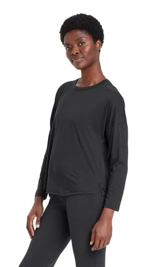 NWT All In Motion Womens Leggings-Friendly Long Sleeve Top 90612561 Black XS thumbnail 1