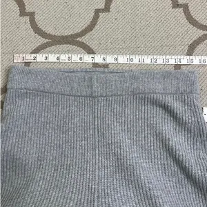 Gap CashSoft Wide Leg Ribbed Knit Pull-On Pants Light Grey Heather Medium NWT thumbnail 5