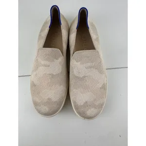 Rothys The Sneaker Slip‎ On Camo Beige Blue Trim Womens Shoes Size 8.5 Comfort thumbnail 3