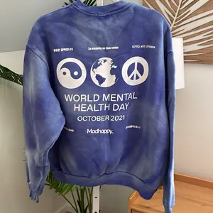Madhapoy BLUE TIE DYE MENTAL HEALTH EMPATHY‎ IS FREE CREWNECK size small thumbnail 7