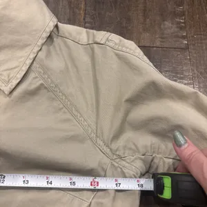 Converse‎ One Star Junior Large 100% Cotton Cute Khaki Jacket~Button Up~Pockets thumbnail 9