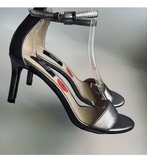 Jones New York Signature Metallic Silver Open Toe Stiletto Ankle Strap Sandals thumbnail 6