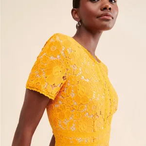 👗 🌟 Anthropologie Rachel Parcell Orange Lace Midi Dress S like XS 0 2 Wedding thumbnail 6