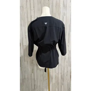 Columbia PFG Jacket‎ Womens Petite Small Black Open Front Wrap Tie Waist 3/4 thumbnail 8