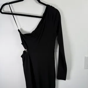Hello Molly Black One‎ Shoulder Midi Dress Side Cutout Womens US 4 AU 8 thumbnail 5