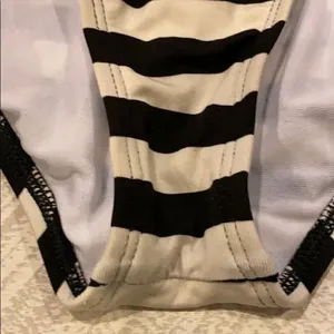 Ella Moss Ivory/Black Strpless Stripe Bathing Suit thumbnail 2