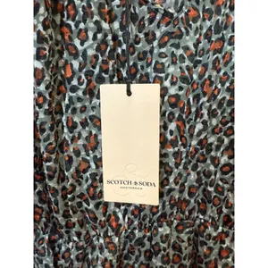 Scotch & Soda Leopard Print Mini Dress Women 34 Multicolor Mock Neck Sheer Party thumbnail 11
