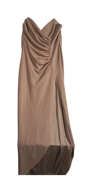 NEW Katie May Colette Gown Dress Womens Sz XL Brown Stretch Strapless MSRP$324 thumbnail 1