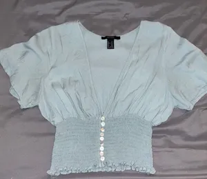 Forever 21 Women’s Button Up Crop Top thumbnail 1