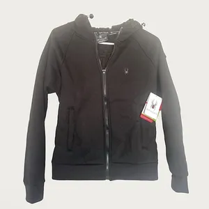 NWT Spyder Women’s‎ Sherpa Fleece Thermal Hoodie Jacket Black - Small thumbnail 2