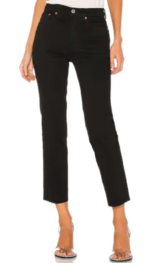RE/DONE Black Straight Black Jet Jeans thumbnail 1