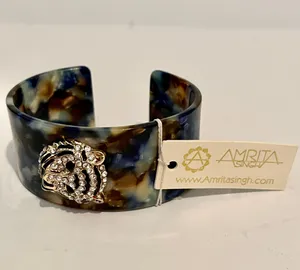 Amrita Singh Austrian Crystal & Goldtone Tiger Cuff thumbnail 5