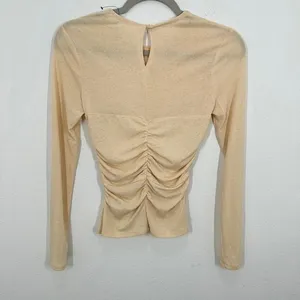 ASTR The‎ Label Buttercream Ruched Bust Long Sleeve Top Womens XS thumbnail 8