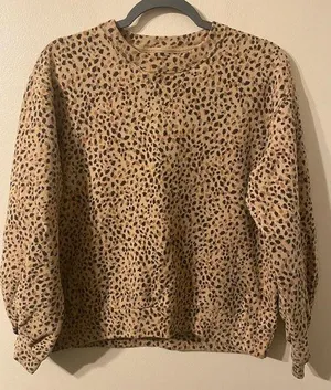 Abercrombie Womens Cheetah Print Sweatshirt Soft Collection Small thumbnail 1
