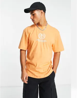 ASOS River Island Orange Graphic Shirt Medium thumbnail 2