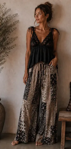 Victoria’s Secret Black Lace Semi Sheer Asymmetrical Whimsy Chemise Slip Top thumbnail 1