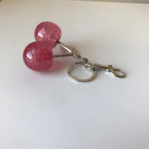 Pink Glitter Cherry Bag Charm, Silver Tone thumbnail 11
