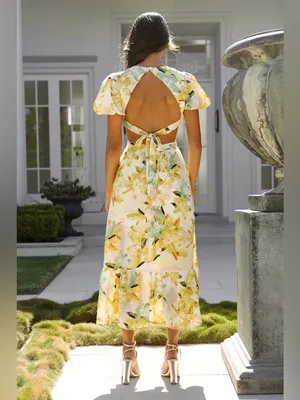 Hello Molly Feelin Florals‎ Midi Dress Yellow Medium thumbnail 2