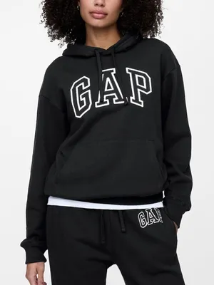Gap Logo Black White Pullover Hoodie Women's 2XL thumbnail 1