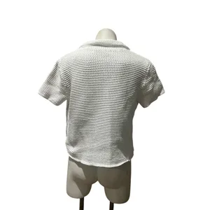 Free People Polo Top Womens L White Button Front Collared Beach Boho thumbnail 3