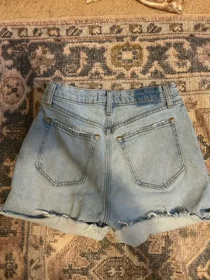 Abercrombie High-Rise Denim Dad Shorts thumbnail 2