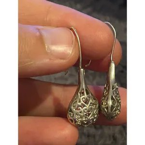 D008 silver plated earrings cute thumbnail 3