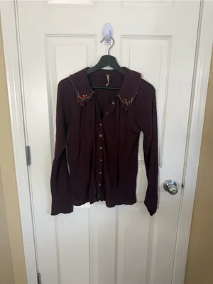 Free People Juniper Long Sleeve in Vintage Grape M thumbnail 2