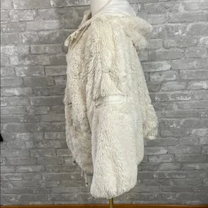 Free People Movement Take a Moment Faux Fur Hooded Jacket in ivory. thumbnail 3