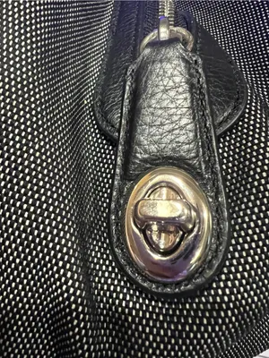 Coach canvas shoulder bag silver horse and carriage embroidered front thumbnail 14