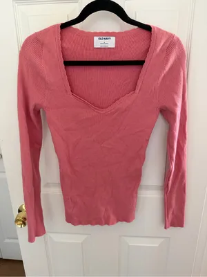Old Navy Dried Rose Sweetheart Long Sleeve Knit Long Sleeve Size Medium thumbnail 1
