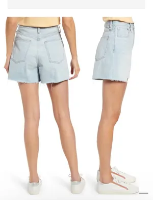 Madewell The Mom Jeans Raw Hem Denim Shorts Size 25 NWT thumbnail 8