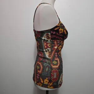 Vintage Harbinger Ltd Metallic Tapestry Print Camisole Size 10 90s Fairycore thumbnail 3