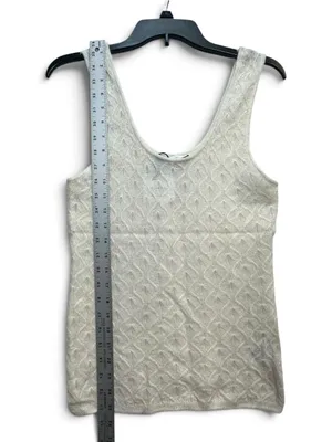 Zara Wool Alpaca Pointelle Knit Tank Top Women’s L White Sleeveless NWT thumbnail 7