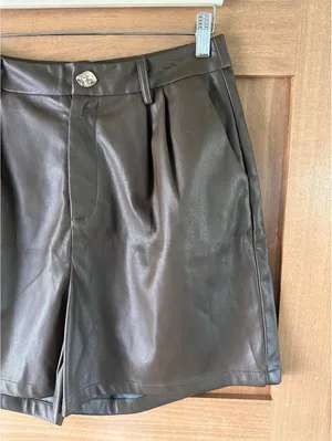 DISSH Faux Leather High Rise Shorts Chocolate Brown Women’s size AU 12 / US 8 thumbnail 3