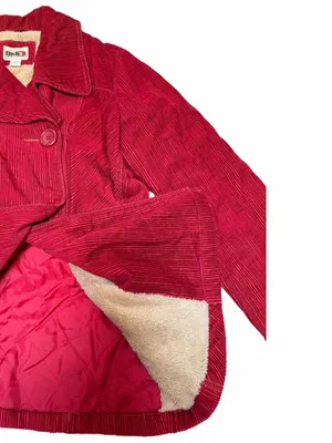 BKE Red Double-Breasted Corduroy Pea Coat Medium thumbnail 6