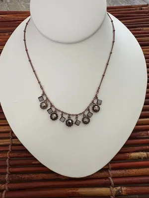 Lia Sophia Bronze-Tone Necklace with Smoky and Clear Accents 16”-19” thumbnail 2