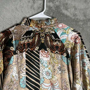 Z&L Europe‎ Patchwork Floral Bomber Jacket Boho Statement Golf Size Small Gold thumbnail 6