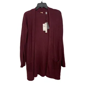 T TAHARI‎ Pocket Cardigan In Bourgogne size XS NWT $98 thumbnail 6