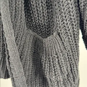 POL Black Open-Knit Women's Cardigan M oversized neutral capsule open front thumbnail 8
