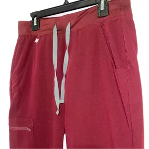 Figs Zamora Jogger Scrub Pants Women XS Burgundy Nurse Active Workwear Lounge thumbnail 3