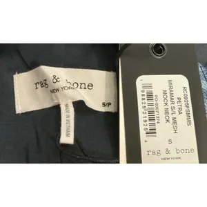 Rag & Bone Miramar Mockneck Top Petra‎ Blue Denim Print Stretch Mesh Tank S NWT thumbnail 4
