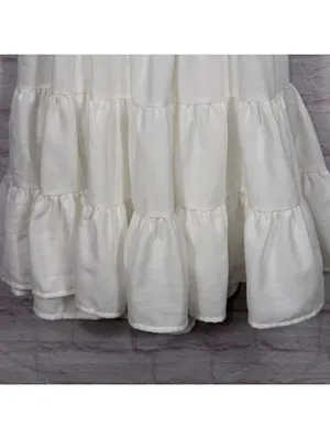 Women’s White Tiered Mini Dress XS Open Back Tie Cottagecore Party Dress NWOT thumbnail 4