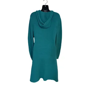 Royal Robbins Voyager Hooded Sweater Dress Lg Green Knit Henley Outdoor Gorpcore thumbnail 2