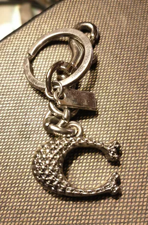 Silver Letter C Charm Keychain thumbnail 1